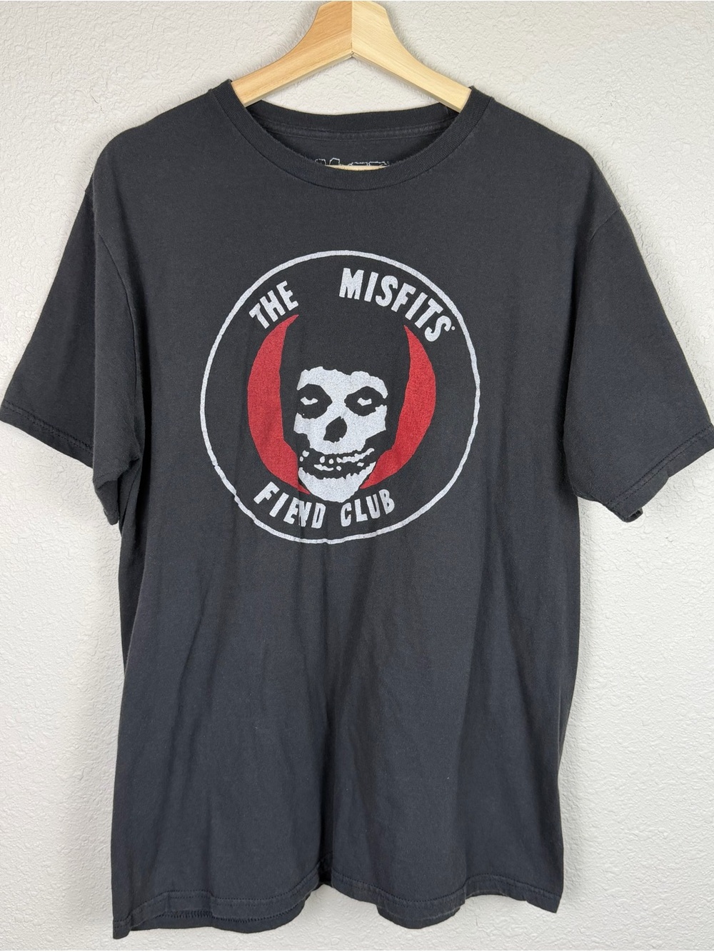 Misfits Fiend Club T Shirt Mens XL Black Faded Punk Rock Horror Band Graphic Tee